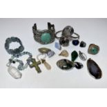 A selection of white metal jewellery, bracelets etc