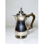 A small Georgian style hallmarked silver baluster coffee pot/hot water jug, London 1908, 8.5oz