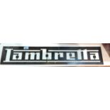 A vintage cast pierced Lambretta sign, length 81cm