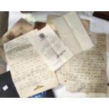 A selection of military related letters and ephemera etc