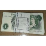 GB QEII £1 notes, J.B. Page Chief Cashier, a sequence of 100 notes HS57 760001 - HS57 760100