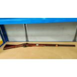 A Brown Bess India Pattern Musket converted from flintlock to percussion, barrel 84cm, the lock