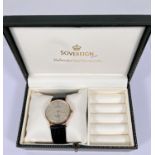 A boxed gent's Sovereign 9ct gold cased wristwatch