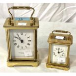 A small modern French style carriage clock by "Fema" London with tradition key wound movement, ht