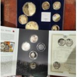 Churchill gold layered medallions and War to end all Wars medallions