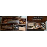 A pine tool chest and contents vintage tools etc