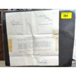 An interesting signed letter from Donald Campbell British speed record breaker dated 27th