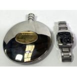 An originally boxed Hugo Boss 'Box' square dial wrist watch chronograph with stainless steel case,