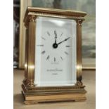 A modern carriage clock by Mappin & Webb with battery powered mechanism, height 12cm