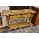 A Barker and Stonehouse 'Flagstone' side table with two drawers and under shelf, with patented