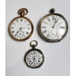 2 Victorian hallmarked silver open faced key wound pocket watches, Chester 1875 and 1885, a top