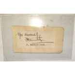 A mounted pen signature for Frederick Handley Page, Aircraft Industrialist
