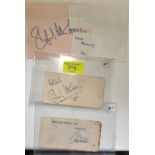 Two signed pages by Richard Attenborough and dated 1946 and one mounted Bing Crosby signature