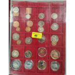 1970 10 and 2/6 proofs and decimal coins in tray 1/2p - £2 coin, alphabet 10p coins, medallions