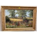 William R Makinson:  "Farnsfield, Nr Southwell, Notts", oil on canvas, signed,  50 x 75cm, framed