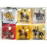 Six blister packed Del Prado and other metal painted soldiers on horseback