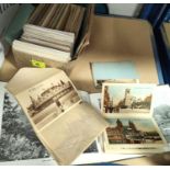 A large collection of European postcard views, booklets of Amsterdam, Mal Maison other similar, a