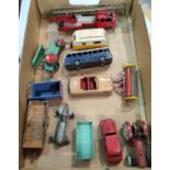A Dinky Supertoys fire engine and a selection of other vintage Dinky diecast vehicles etc