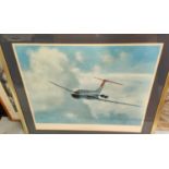 A signed print of an Aircraft Vickers Super VC10 Edmund Miller