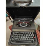 A vintage portable Olivetti typewriter
