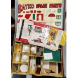 A Bayko retail cabinet with drawers containing spares etc (taped to keep solid)