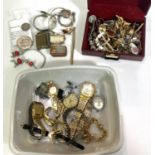 A selection of ladies and gents wristwatches; a selection of costume jewellery etc