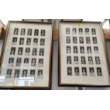 Two framed black and white sets of Ogdens cricketers cigarette cards 1926 series