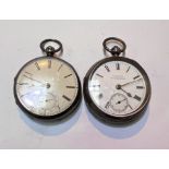 Two pocket watches, open faced and key wound:  one H Samuel, Manchester, Chester 1895; one unmarked,