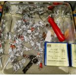 A selection of part painted metal soldiers, various types Hinchliffe models and others etc