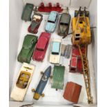 A selection of vintage diecast vehicles Dinky including 189 Triumph, 40j Austin, Crescent etc