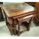 A good quality nest of three oak tables in the Titchmarsh and Goodwin manor