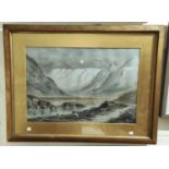 A 19th century school, mountainous Loch landscape, watercolour, unsigned, 38 x 45cm framed and