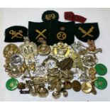 A selection of modern military cap and other badges