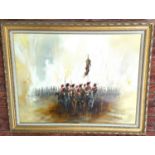 Ben Maile: A very large and impressive atmospheric Napoleonic period military oil on canvas, Royal
