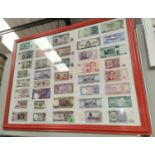 WORLD BANKNOTES - a display collection in single frames, 59 x 89cm, and another frame