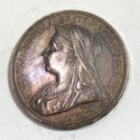 A Victoria crown 1897, regnal year LX original toned condition