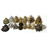 A collection of military officers badges, silvered and gilded etc.