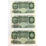 Three O'Brien £1 notes