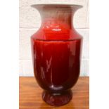 A large Chinese red drip glazed vase, with marks to base, height 38cm