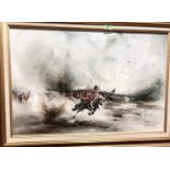 David Cartwright (British B. 1944) A large atmospheric oil on canvas military Napoleonic scene,