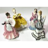 Three Royal Doulton limited edition figures:  Barbara HN 3441; La Loges HN 3472; Tissot HN 3359;