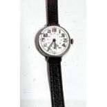 WWI silver cased trench watch, French marks