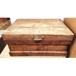 An Edwardian coaching table; a small pine blanket box