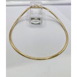 A yellow metal reticulated necklace stamped 14k Italy, 16.9gm