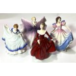 Three Royal Doulton limited edition figures, signed and dated:  Pamela HN 3223; Angela HN 3419;