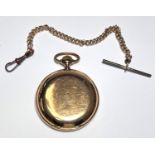 A 14ct gold Radolphe Albert Riele early 20th century full Hunter pocket watch, two tone dial with