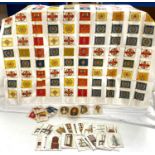 GB Regimental Colours, printed silk finish cloth with 100 flags, c 1910; other cigarette cards