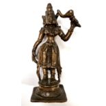 A 19th century brass figure of an Indian deity height 12cm