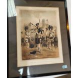 After B. Clayton "Piper 93rd Southern Highlanders" print published Jan 2nd 1854 by Ackerman framed