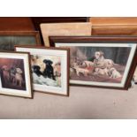 A selection of framed and glazed signed and some limited edition prints of various breeds of dogs,